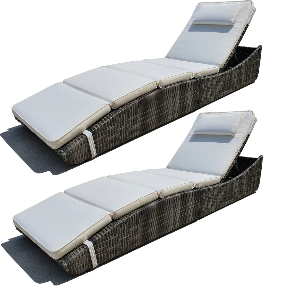 Sun loungers grey rattan hot sale