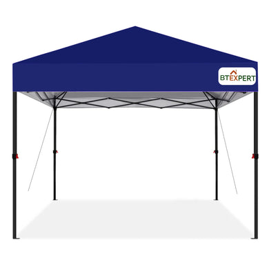 10x10ft 1-Person Setup Pop Up Canopy, Instant Touch Portable Folding Shelter Outdoor Gazebo Shade Tent w/Adjustable Height, Wind Vent Carrying Wheeled Bag 1-Button Push for Home Event Garden BBQ