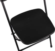 BTExpert Black Plastic Folding Chair Steel Frame Commercial High Capacity Event Chair lightweight Set for Office Wedding Party Picnic Kitchen Dining Church School Set of 2