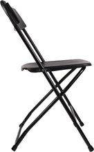 BTExpert Black Plastic Folding Chair Steel Frame Commercial High Capacity Event Chair lightweight Set for Office Wedding Party Picnic Kitchen Dining Church School Set of 8