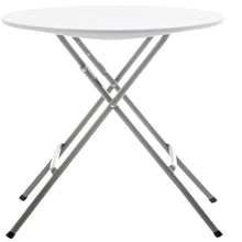 BTEXPERT Folding Card Portable, 24" Round Plastic Table 3 Adult Chairs for Board Games Nights Gatherings Party Home Indoor Outdoor Lightweight, 4 Piece Set, White & Granite White