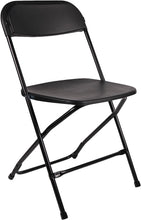 BTExpert Black Plastic Folding Chair Steel Frame Commercial High Capacity Event Chair lightweight Set for Office Wedding Party Picnic Kitchen Dining Church School Set of 6