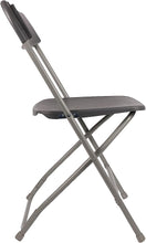 BTExpert Gray Plastic Folding Chair Steel Frame Commercial High Capacity Event Chair lightweight Set for Office Wedding Party Picnic Kitchen Dining Church School Set of 8