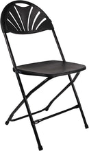 100 of BTExpert Black Plastic Folding Chair Fan Style Steel Frame Commercial High Capacity Event Chair lightweight Wedding Party Set of 100