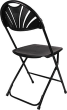 100 of BTExpert Black Plastic Folding Chair Fan Style Steel Frame Commercial High Capacity Event Chair lightweight Wedding Party Set of 100