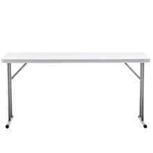 BTExpert 5-Foot - 60" long White Plastic Folding Seminar Training Table Portable 18" Wide narrow, 29" High, events indoor outdoor lightweight Set of 2