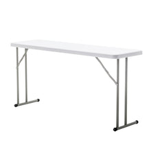 BTExpert 5-Foot - 60" long White Plastic Folding Seminar Training Table Portable 18" Wide narrow, 29" High, events indoor outdoor lightweight