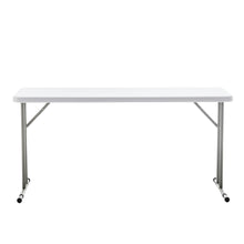 BTExpert 5-Foot - 60" long White Plastic Folding Seminar Training Table Portable 18" Wide narrow, 29" High, events indoor outdoor lightweight Set of 2