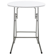 BTEXPERT White 24" Round Folding Commercial Portable Banquet Card Plastic Coffee Dining Table for Wedding Party Coffee Event Home Kitchen Indoor Outdoor
