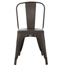 BTExpert Metal Distressed Rustic Chic Indoor Outdoor Stackable Bistro Cafe Dining Side Chairs Set of 4