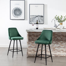 BTExpert Faiza Velvet Geen Upholstered Modern  Barstool Stool Bar Chair -One