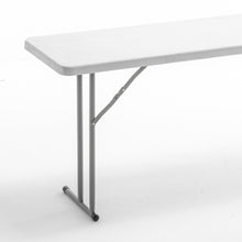 BTExpert 6-Foot - 72" long White Plastic Folding Seminar Training Table Portable 18" Wide narrow, 29" High, events indoor outdoor lightweight Set of 2