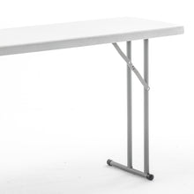 BTExpert 6-Foot - 72" long White Plastic Folding Seminar Training Table Portable 18" Wide narrow, 29" High, events indoor outdoor lightweight Set of 5