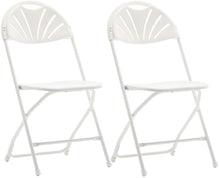 BTExpert White Plastic Folding Chair Steel Frame Commercial High Capacity Event Chair lightweight Wedding Party Set of 40