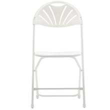BTExpert White Plastic Folding Chair Steel Frame Commercial High Capacity Event Chair lightweight Wedding Party Set of 2