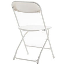 White Plastic Folding Chair Steel Frame Commercial High Capacity Event lightweight Set for Office Wedding Party Picnic Kitchen Dining School Set of 8