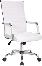 BTEXPERT Tilt Seat Designer Executive Manager Conference Ergonomic High Back PU Leather Swivel, white