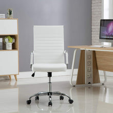 BTEXPERT Tilt Seat Designer Executive Manager Conference Ergonomic High Back PU Leather Swivel, white