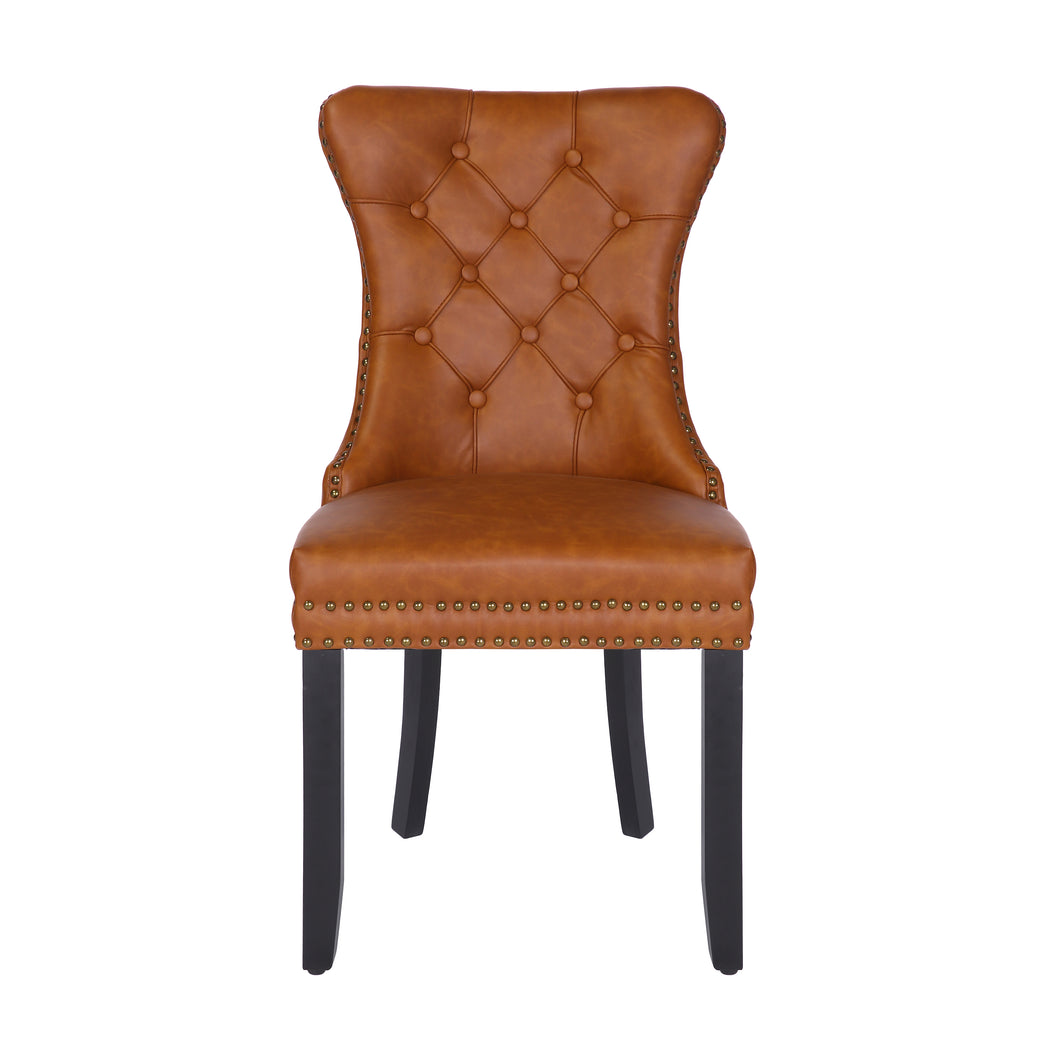 Tig Dining Chair Brown Leather Cushion + Reviews