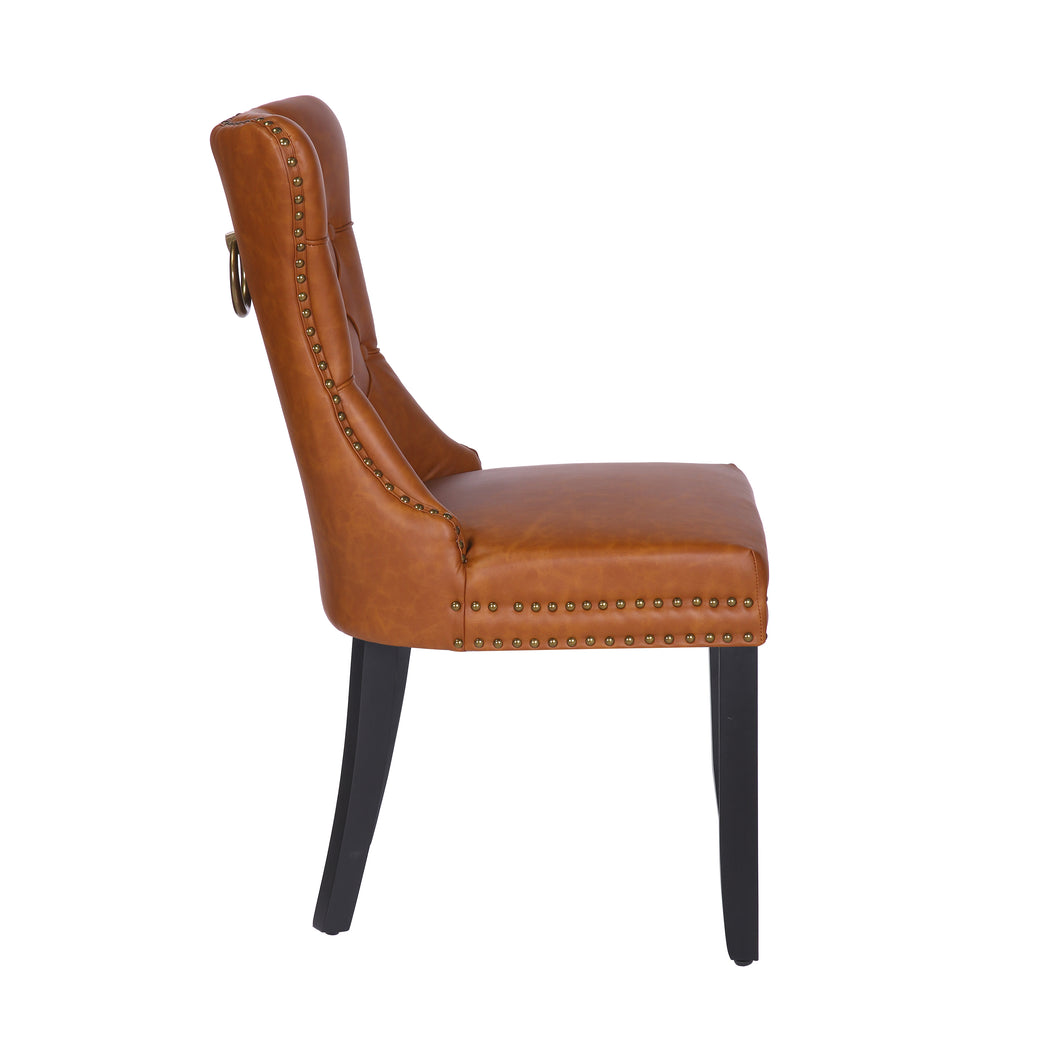 Tig Dining Chair Brown Leather Cushion + Reviews