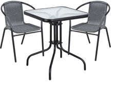 BTExpert Indoor Outdoor 5 - Set of Five Gray Restaurant Rattan Stack Chairs