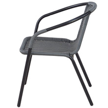 BTExpert Indoor Outdoor 3 - Set of Three Gray Restaurant Rattan Stack Chairs