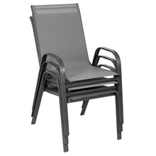 BTExpert Indoor Outdoor 2 - Set of Two Gray Restaurant Flexible Sling Stack Chairs, patio Metal Frame Chair